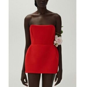 Magda Butrym babydoll corset mini dress in red